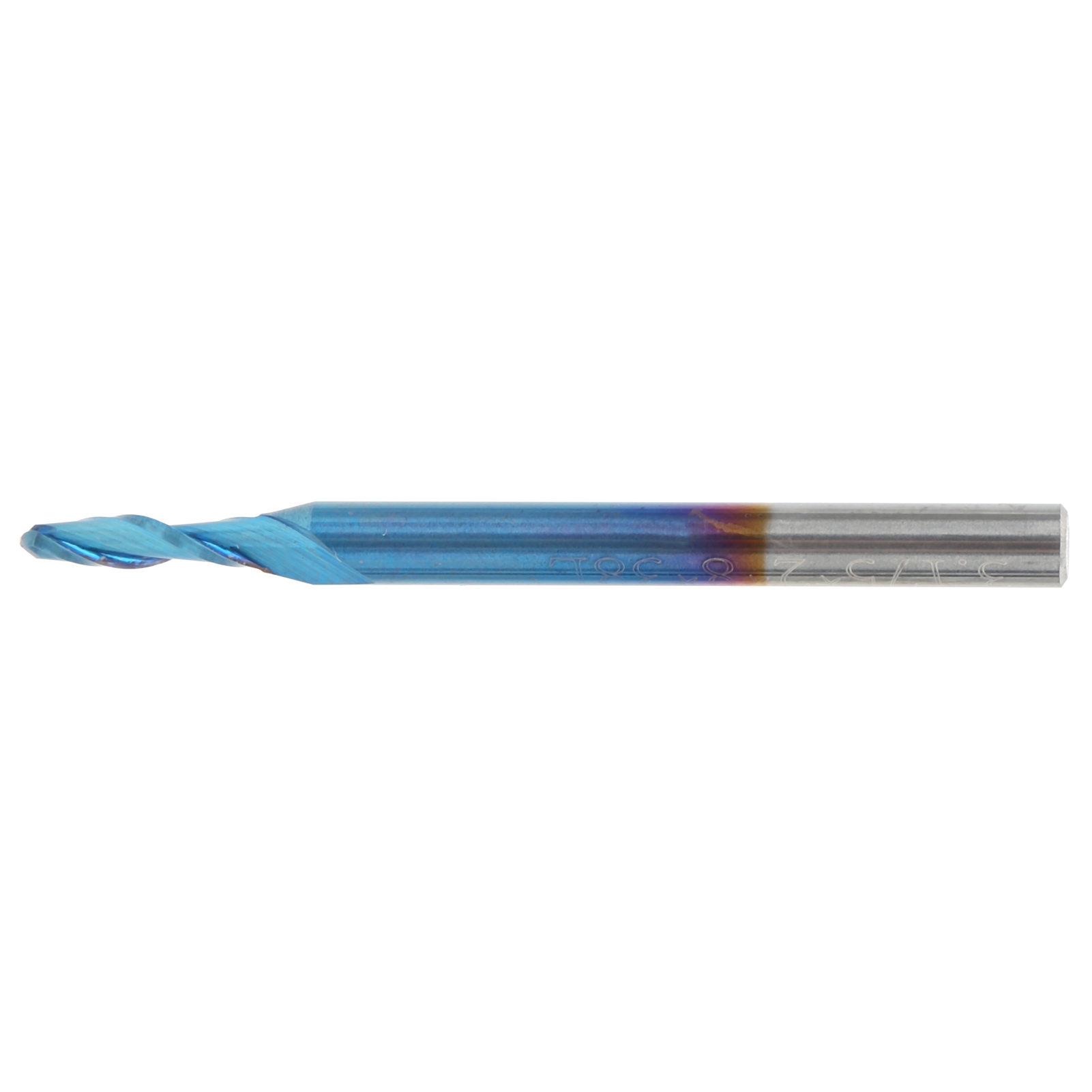 Blau Beschichteter Spiralkugelfräser, 3,175 X 2,5 X 8 Mm