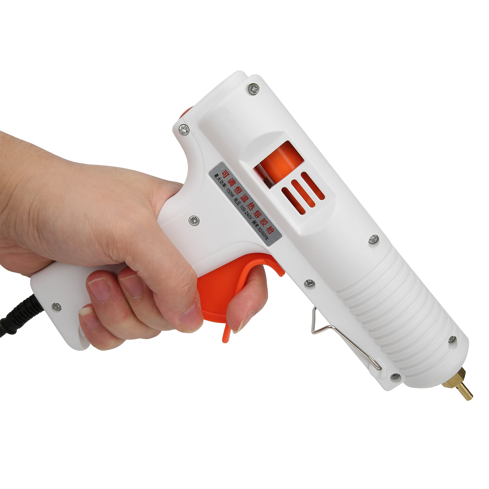 Heißklebepistole Mit Einstellbarer, Konstanter Temperatur Für Heimwerker- Und Bastelprojekte, 150 W, 100–240 V Wechselstrom, Weiß, Hl F (eu-stecker)