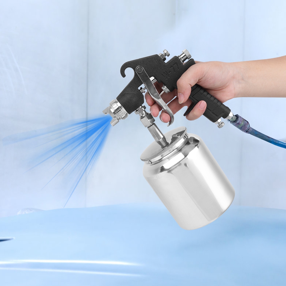 Pneumatische Farbspritzpistole, Airbrush, Schwarz, 2,5 Mm + Unterteil Mit Hochleistungsspray Für Autos