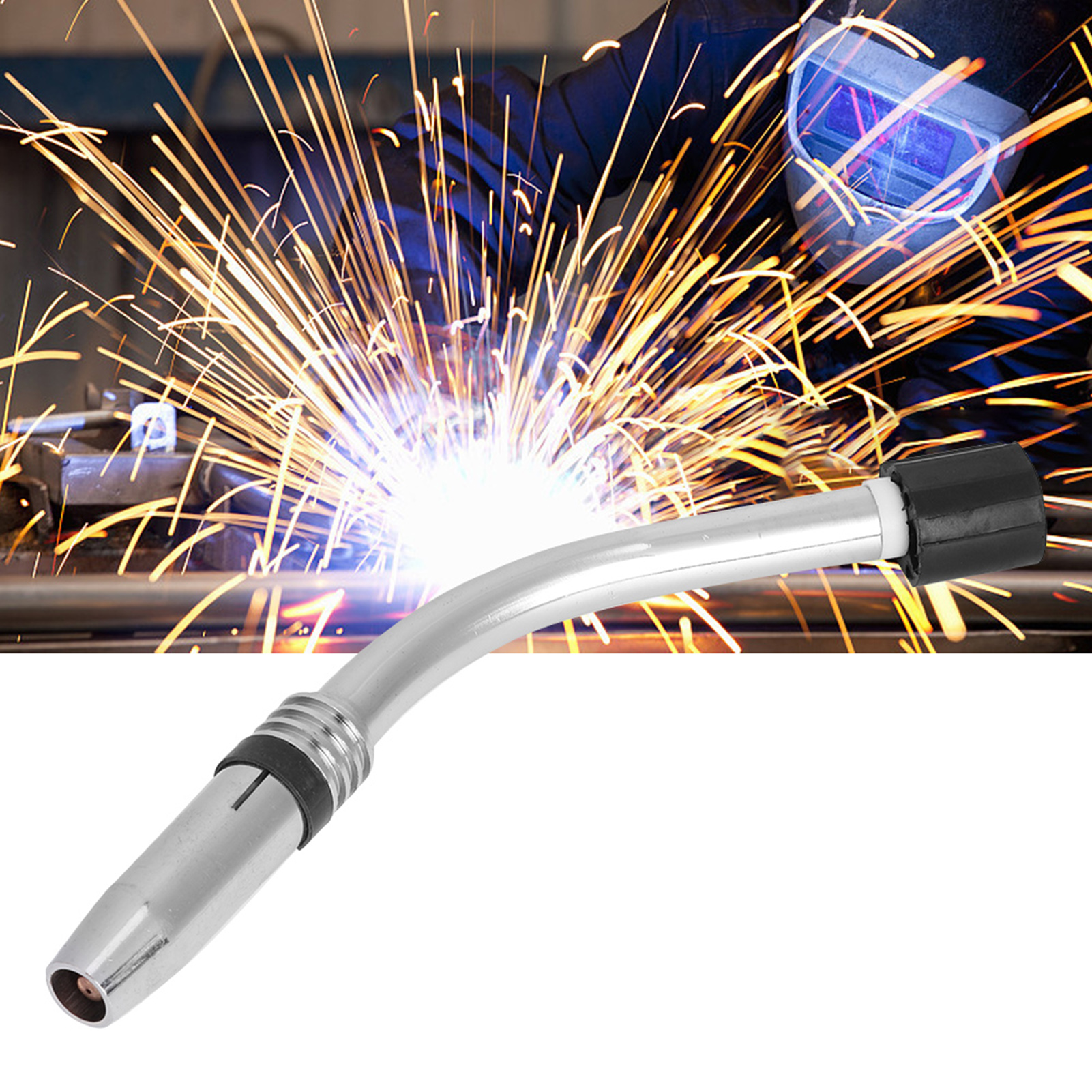 Mig-schweißbrenner Mit Schwanenhals, 24 Kd, Passend Für Binzel Abicor, Mit 9-mm-düse, Edelstahl, Messing