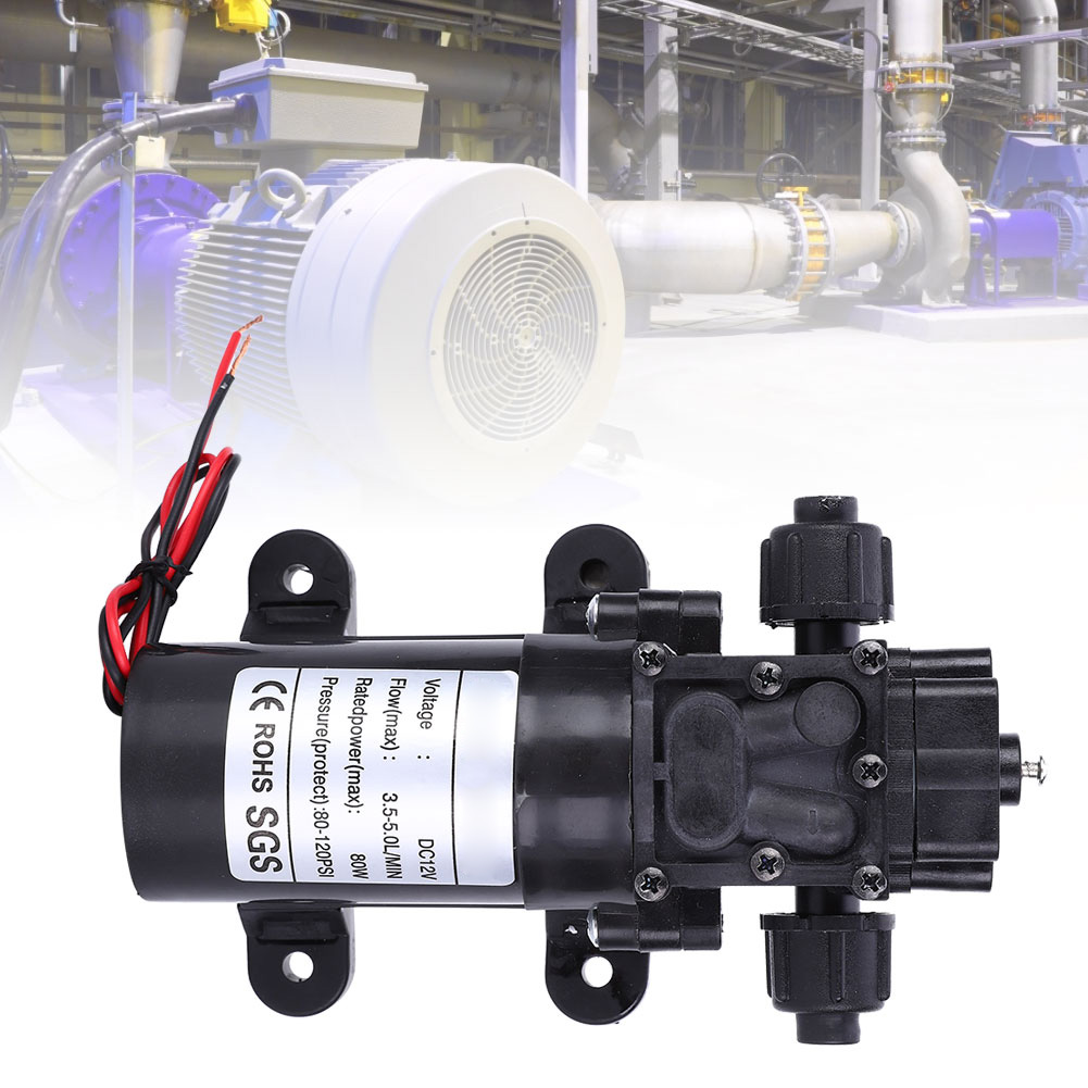 Miniatur-membranpumpe Mit Rückfluss, Selbstansaugend, G1/2 Dc12v Fl3210h-80w, Rechter Wasserauslass 10 Mm