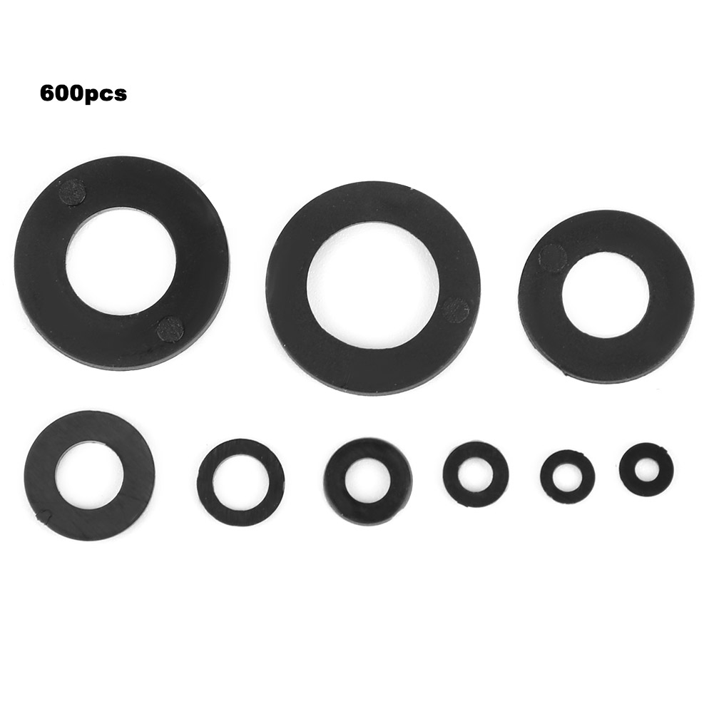 Satz Mit 600 Schwarzen Nylon-unterlegscheiben Und -dichtungen, M2-m12, 9 Größen, Hardware-zubehör
