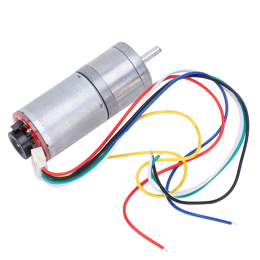 Gleichstrommotor Mit Getriebe Und Drehzahlgeber, Gebürsteter Gleichstrommotor, Untersetzungsgetriebe, Kupfer, Edelstahl, Ga25-370dc12v 10rpm