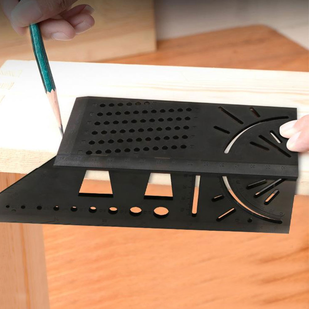 2er-set Winkelmesser, 3d-holzmarkierungswerkzeug, Messwerkzeug, Winkelmessung, Leicht, Schwarz