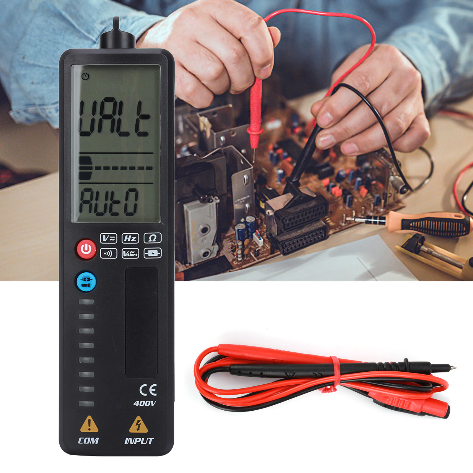 Berührungsloses Digitales Lcd-multimeter Mit Zwei Betriebsmodi: Spannungsmessung, Widerstandsmessung Und Frequenzmessung