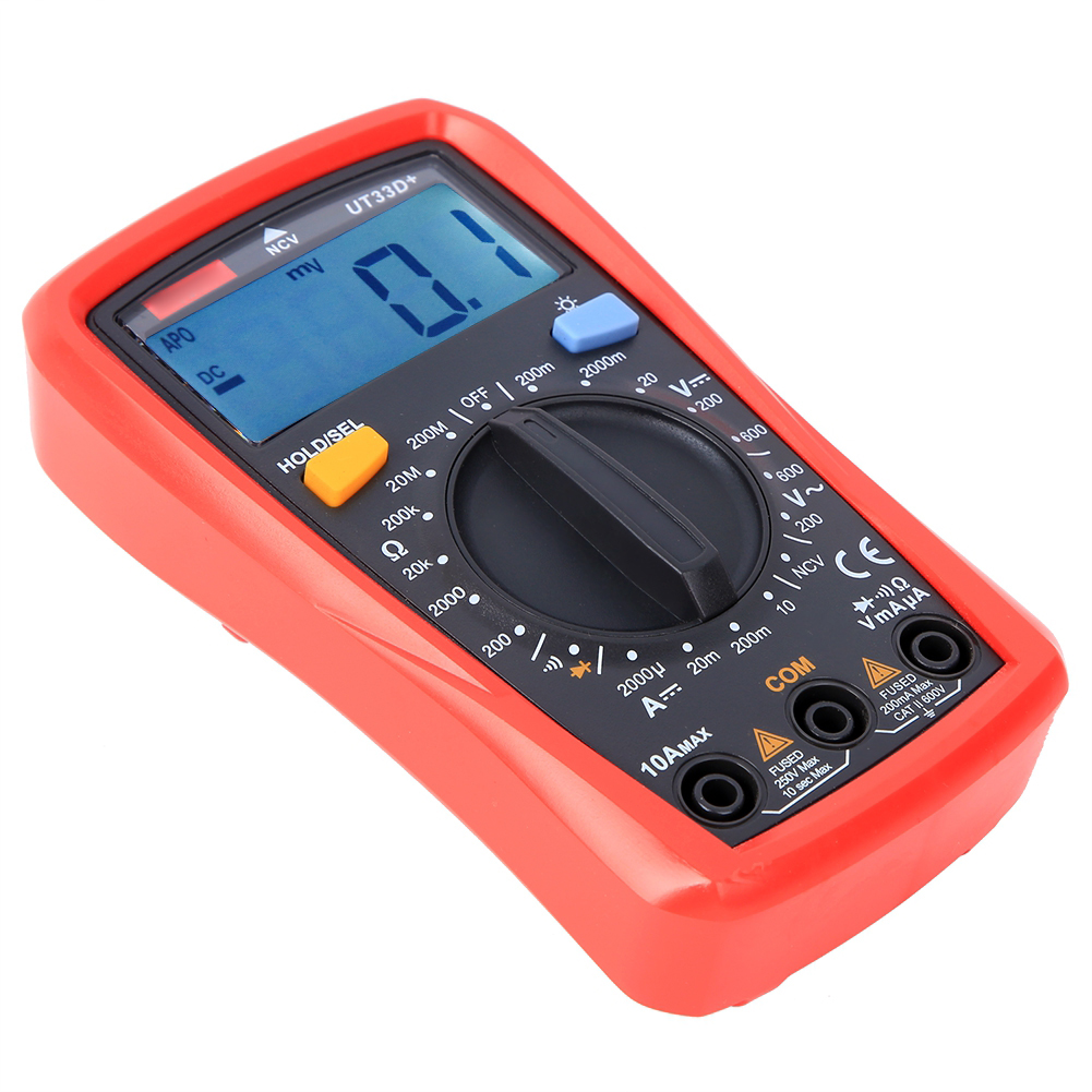 Ut33dmultimeter Tragbares Kunststoff-multimeter Mit Großem Digitaldisplay, Amperemeter Für Elektriker, Gerät Zur Messung Von Gleich- Und Wechselstrom