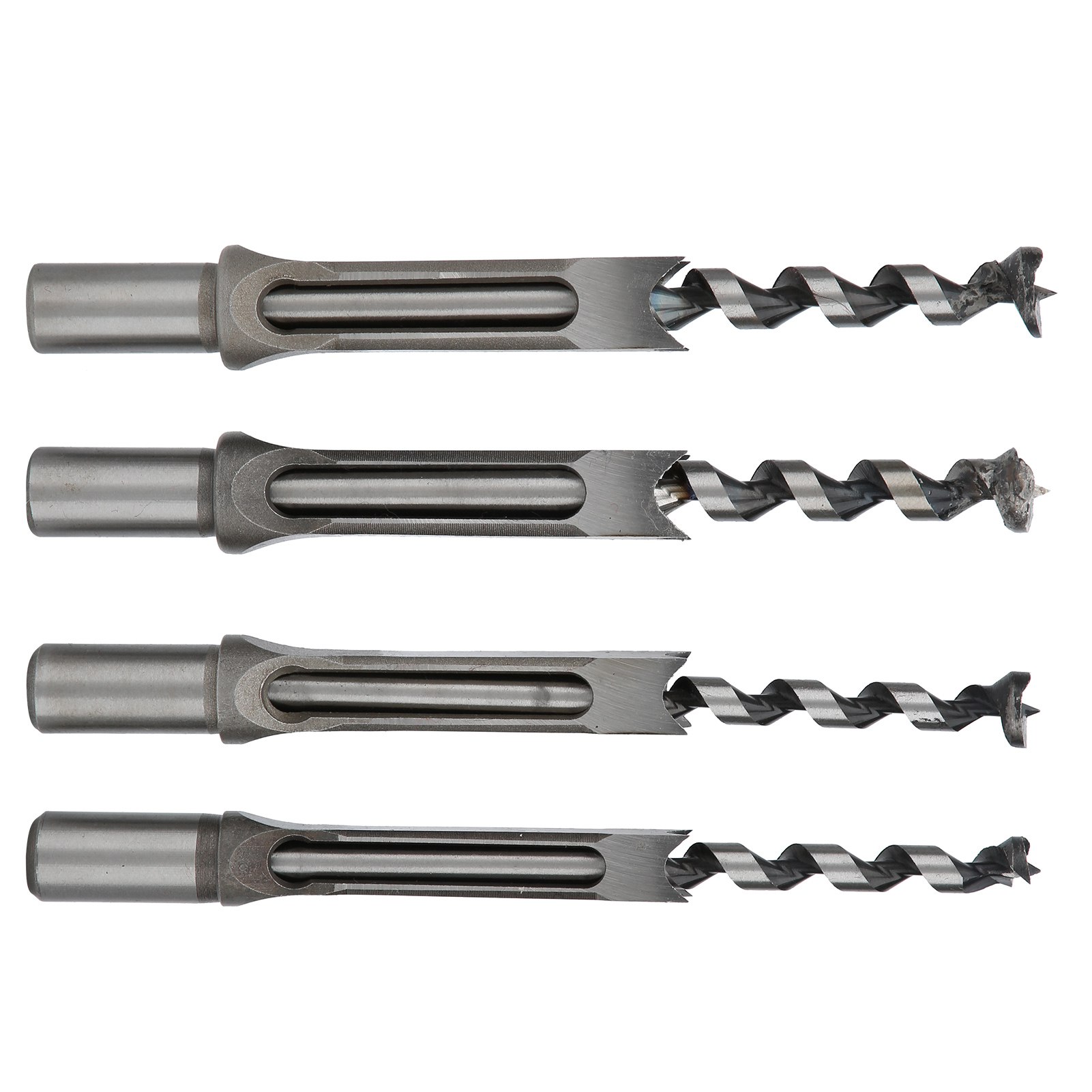 Set Mit 4 Vierkant-holzbohrern, 14–19 Mm Groß, Aus Kugelgelagertem Stahl