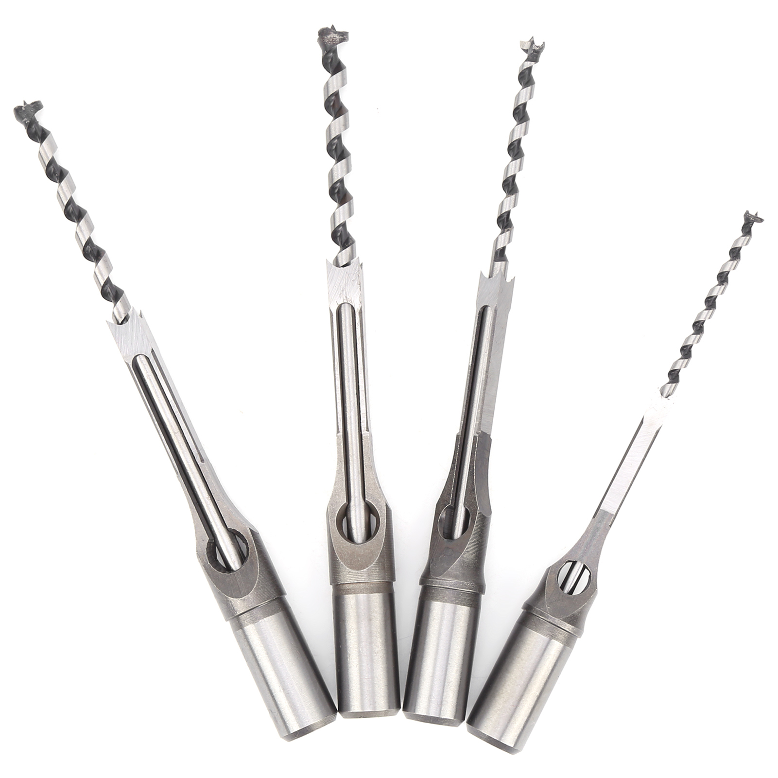 Set Mit 4 Vierkant-holzbohrern, 6–10 Mm Durchmesser, Aus Kugelgelagertem Stahl