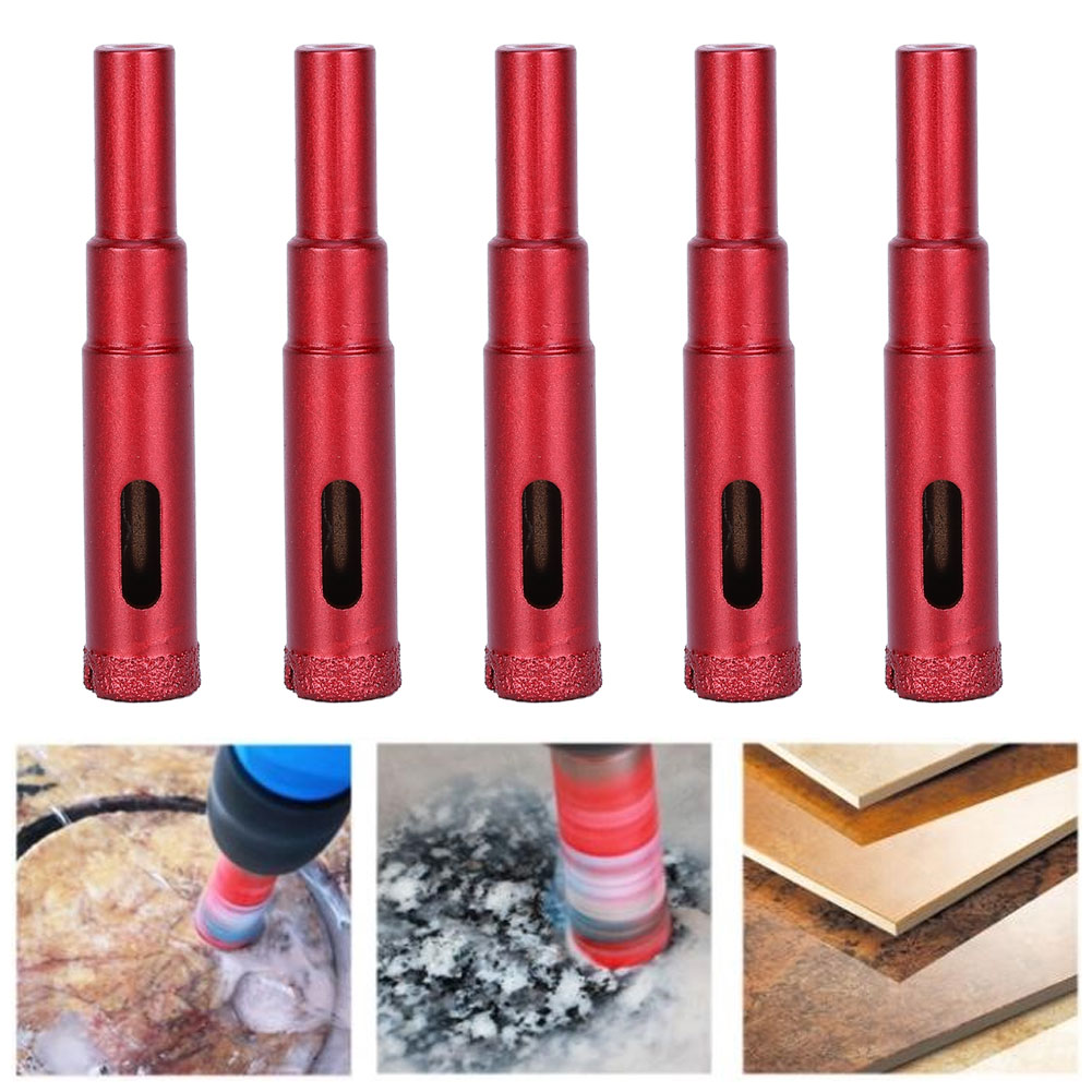 Set Mit 5 Diamantbohrern Und -aufweitern Für Marmor, Granit, Beton, Glas Und Keramikfliesen Φ12