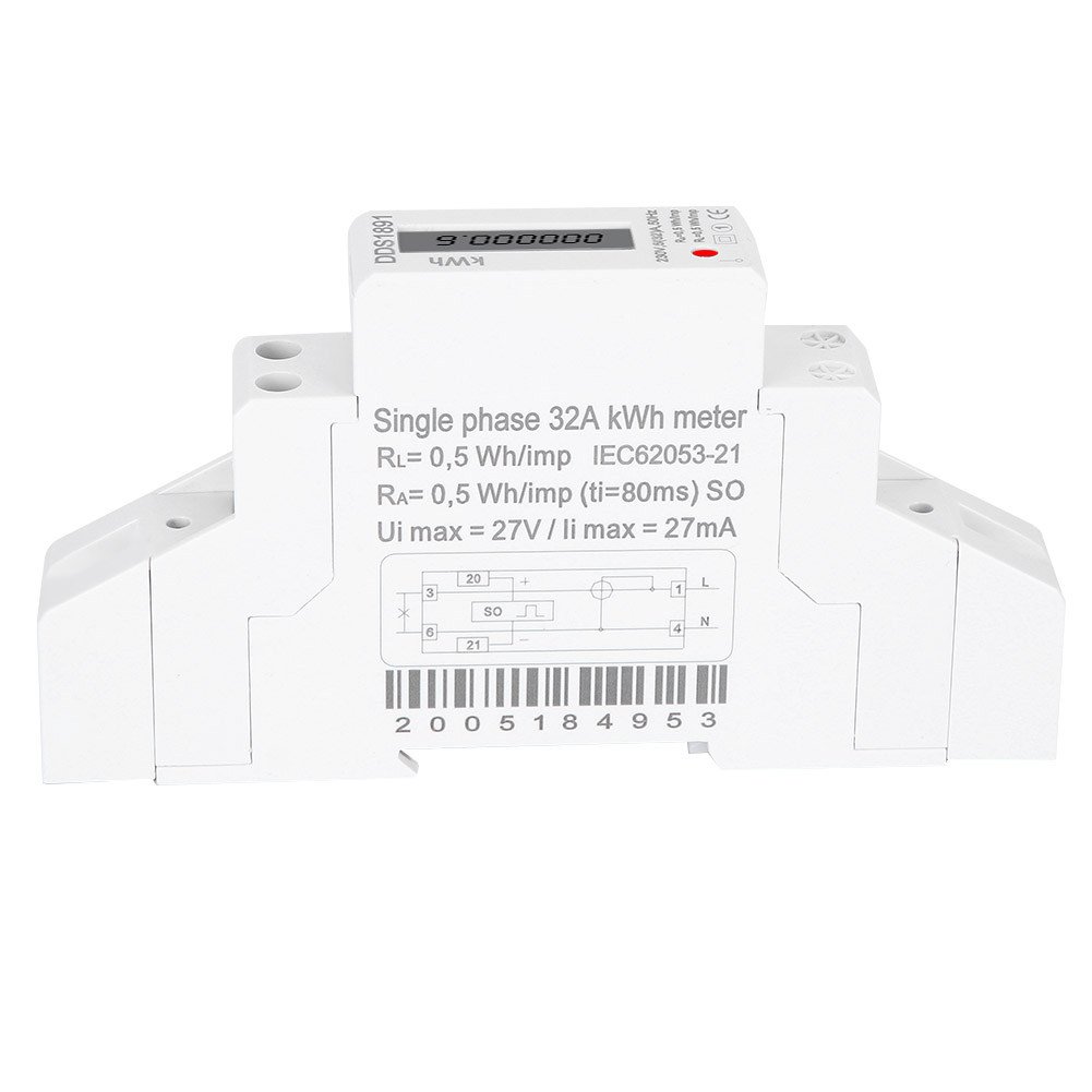 Dds1891 Einphasen-stromzähler Für Din-schiene 230 V 5 (32) A 50 Hz Lcd-anzeige