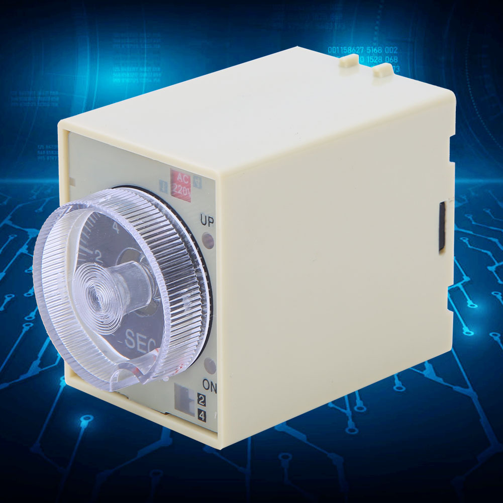 Zeitverzögerungsrelais Mit Drehknopf, Hochwertigen Legierungskontakten Und Polycarbonatgehäuse (st3pa D), 220 V Ac, 50/60 Hz