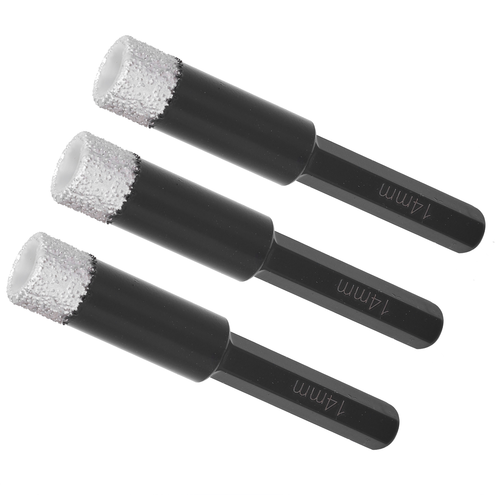 3-teiliges Set Diamant-trockenbohrer Für Fliesen, Vakuumgelötet, Lochsägen Für Marmor Und Granit, 14 Mm