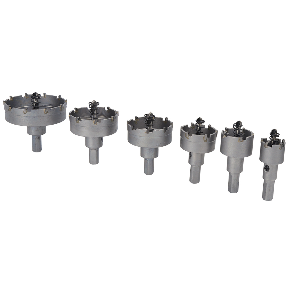 6-teiliges Lochsägen-set, Elektrowerkzeuge, Handwerkzeugzubehör, Groß, Hartmetall, Für Eisen