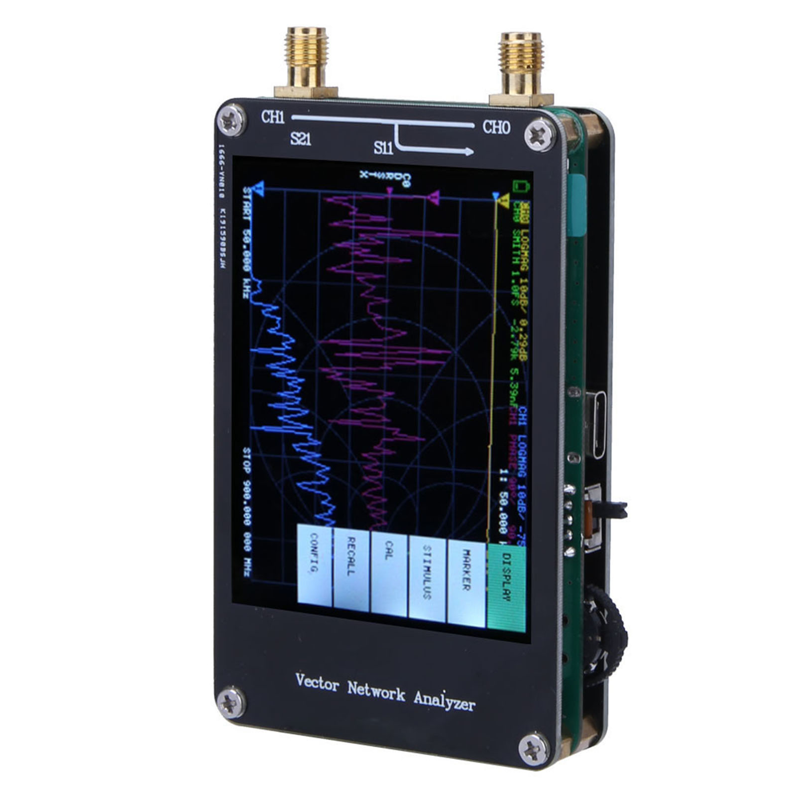 Nanovna Vektornetzwerk-antennenanalysator Mit Kurzwellenbereich Von 50 Khz Bis 900 Mhz, 2,8-zoll-tft-display, 70/60/50 Db