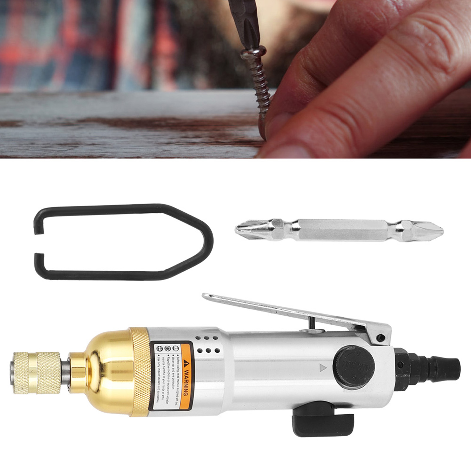 Druckluftschrauber Mit Geradem Griff Und 1/4"-umschaltfutter, 10.500 U/min