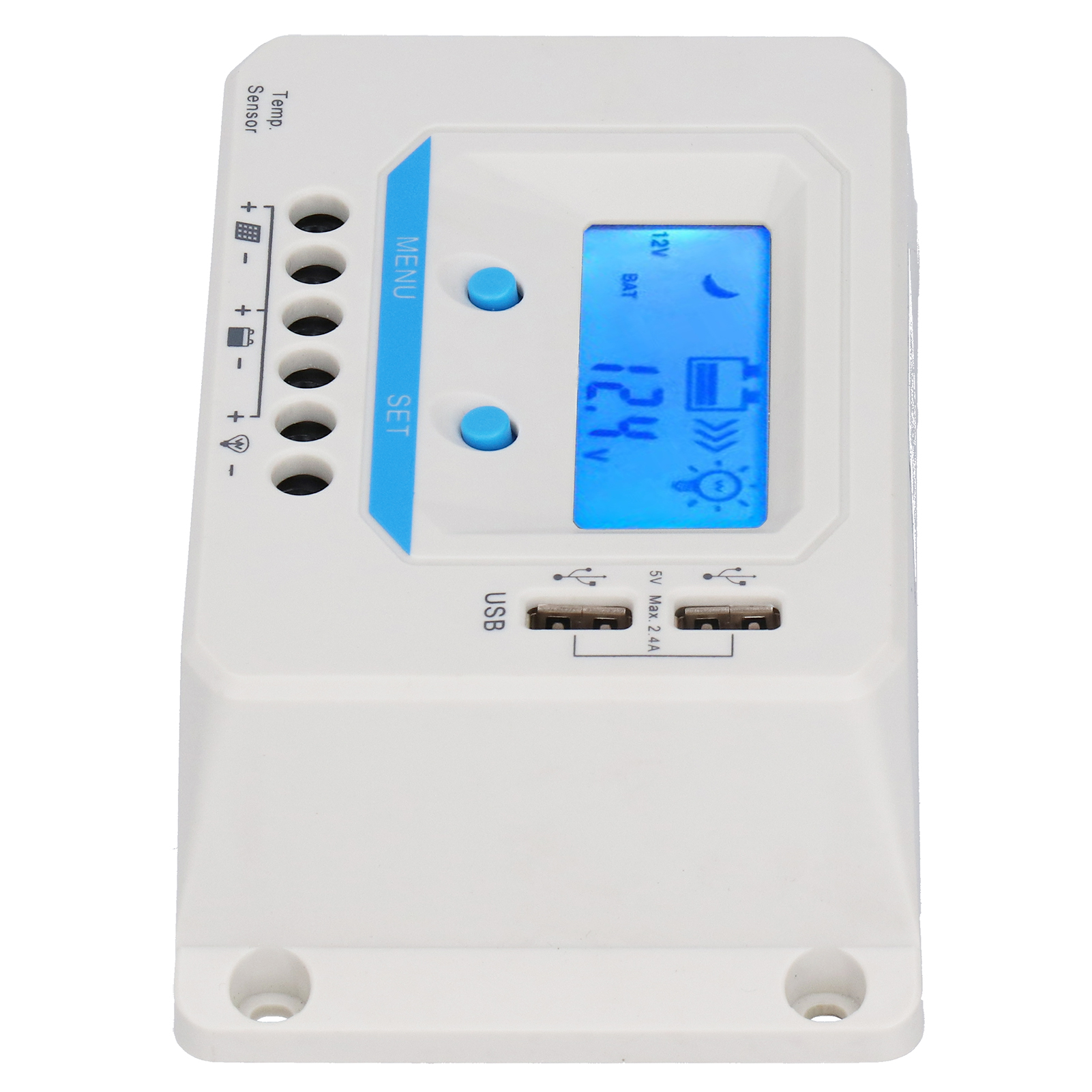 Solar-laderegler-panel Pwm 30a Abs-gehäuse Mit Lcd-display El2430z 12v/24v