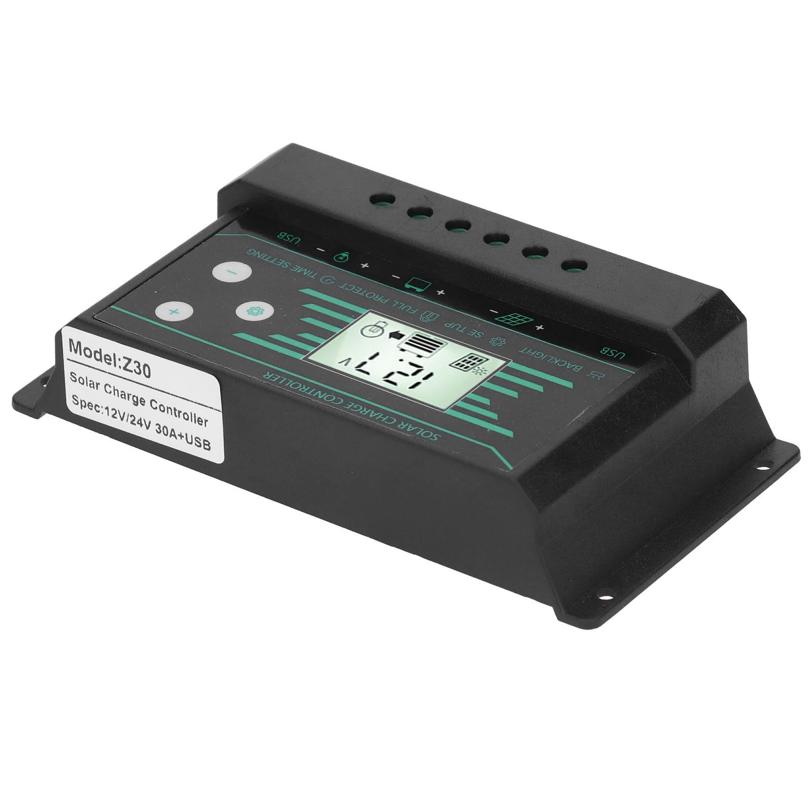 Lampz30 Pwm-solarpanel-laderegler Mit Dual-usb-lcd-display, 30 A, 12 V/24 V