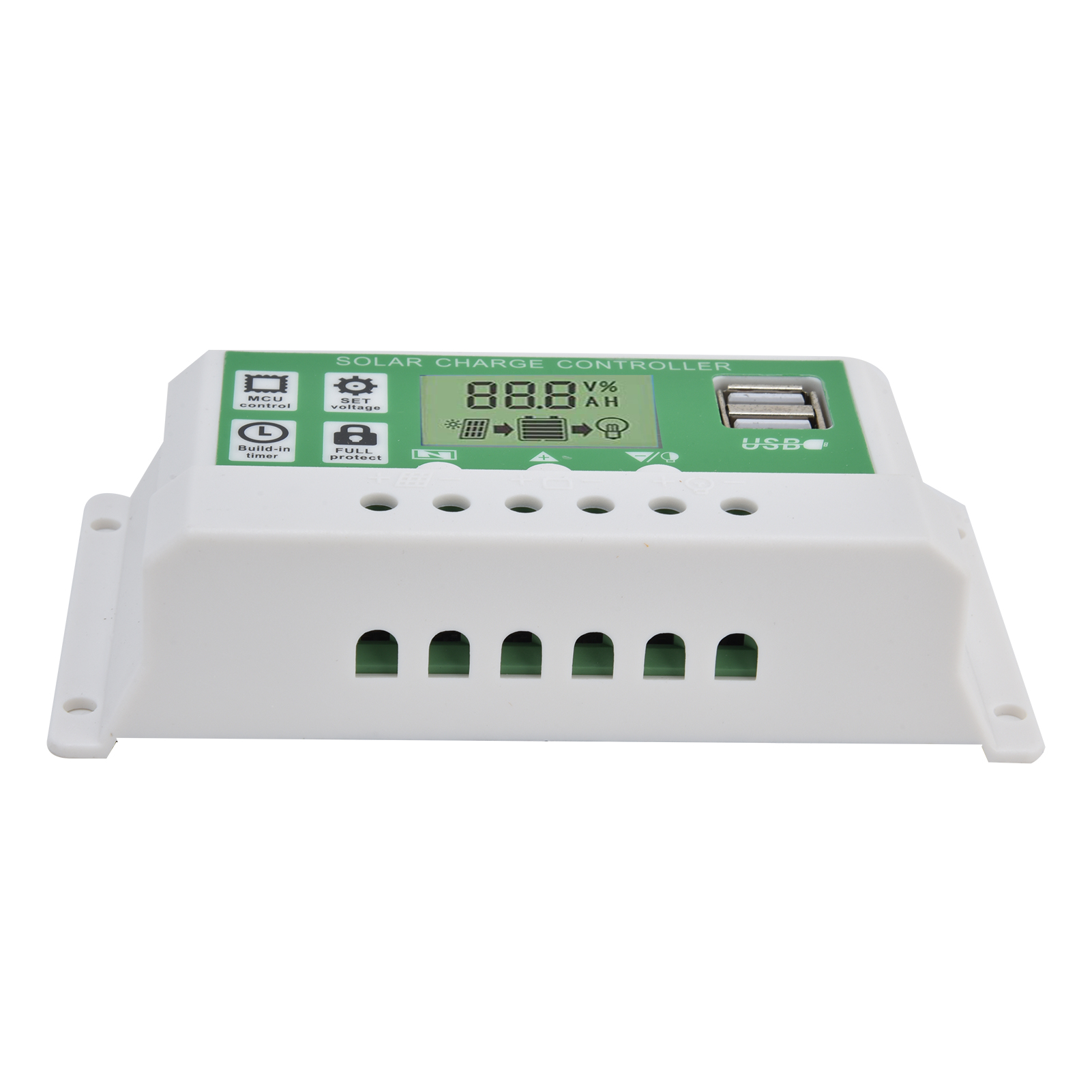 Intelligenter Laderegler Mit Zwei Usb-anschlüssen Für Solarmodule Und Pwm-steuerung, 12/24 V, Gll121030a