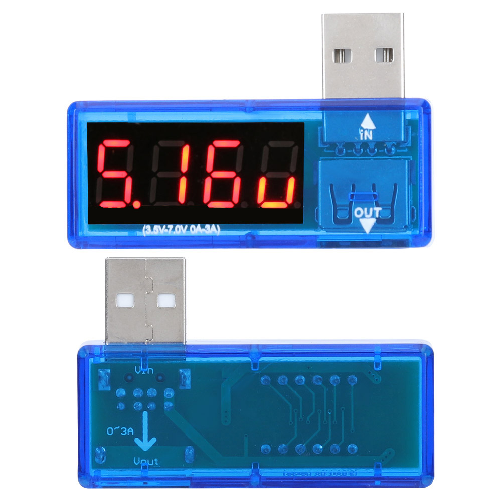 2 Usb-spannungs- Und Leistungsmesser, Voltmeter Und Amperemeter, Tragbar Für Handy-ladegeräte, Blau