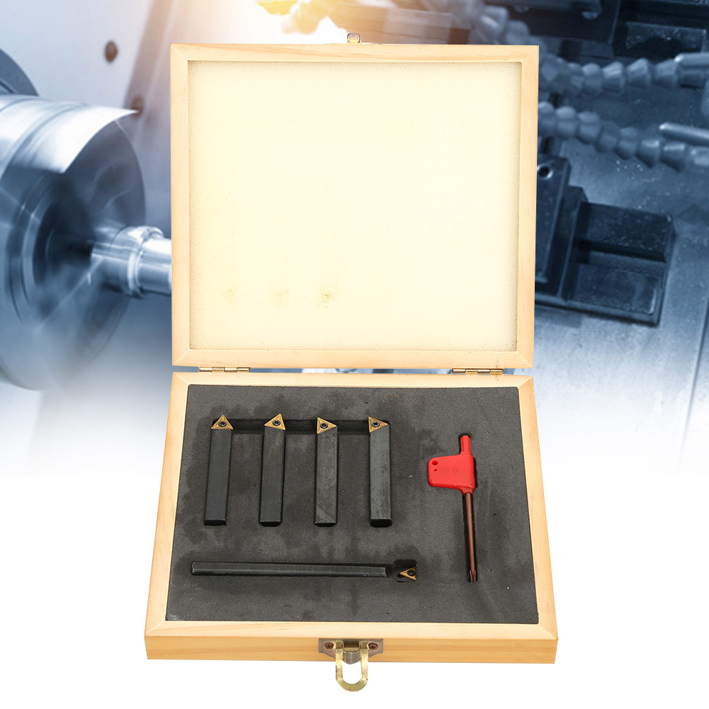 Satz Von 5-teiligem Drehwerkzeug Mit Wendeschneidplatten Und Hartmetall-wendeplatten Zum Schneiden Und Anfasen F4-1-10 Mm