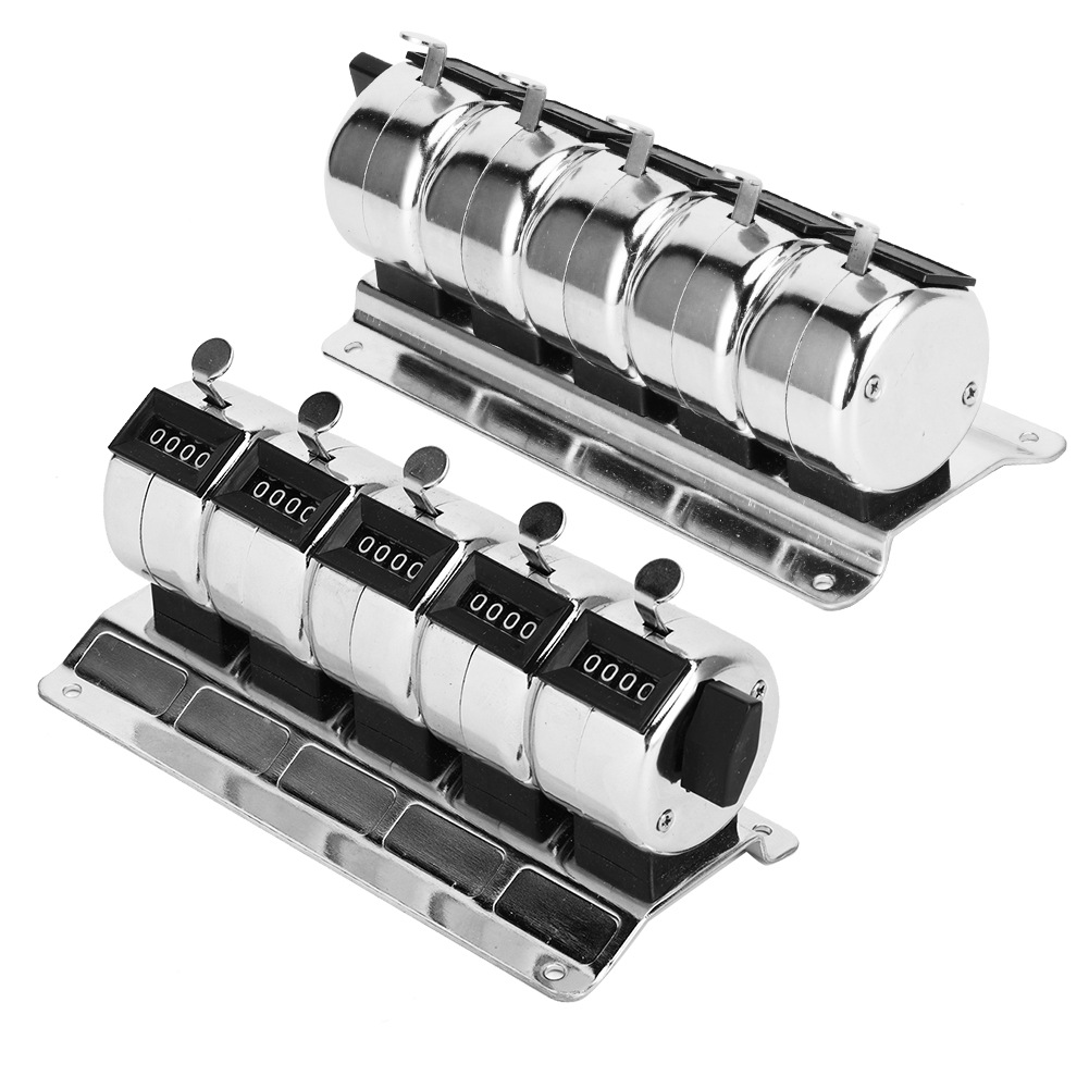 Mechanischer Zähler, Metall, Mit Manuellem Klicker, 4-stellig, 5 Einheiten, Edelstahl, Zählwerkzeug