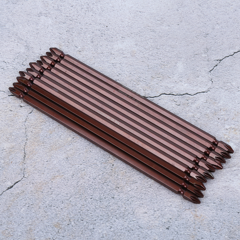 Set Mit 10 Doppelseitigen Schraubendreherbits H6.3, Magnetische Phillips-bits, Lange Werkzeuge Für Metall (h6.3 X 200mmph2)