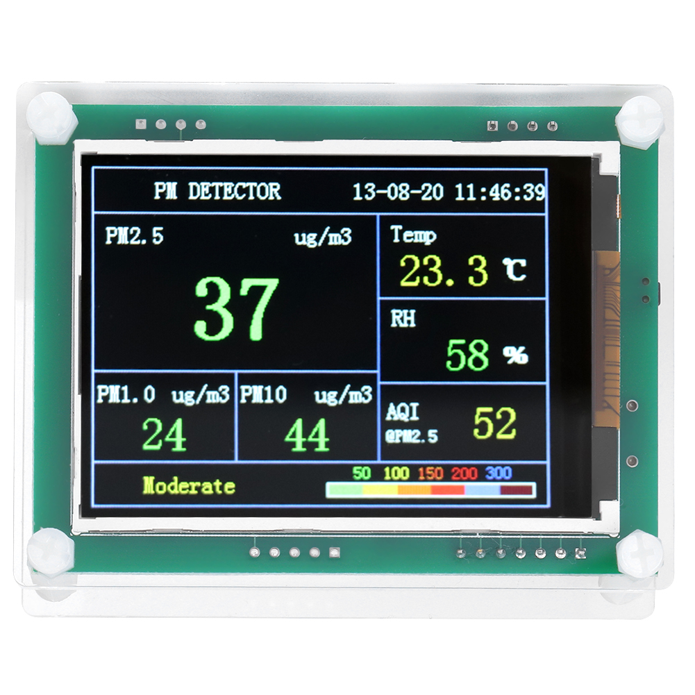 Pm2,5-detektor Mit Led-anzeige, Luftqualitätsmonitor Für Haushalte Und Fahrzeuge, A1 Communication, 2,8 Zoll