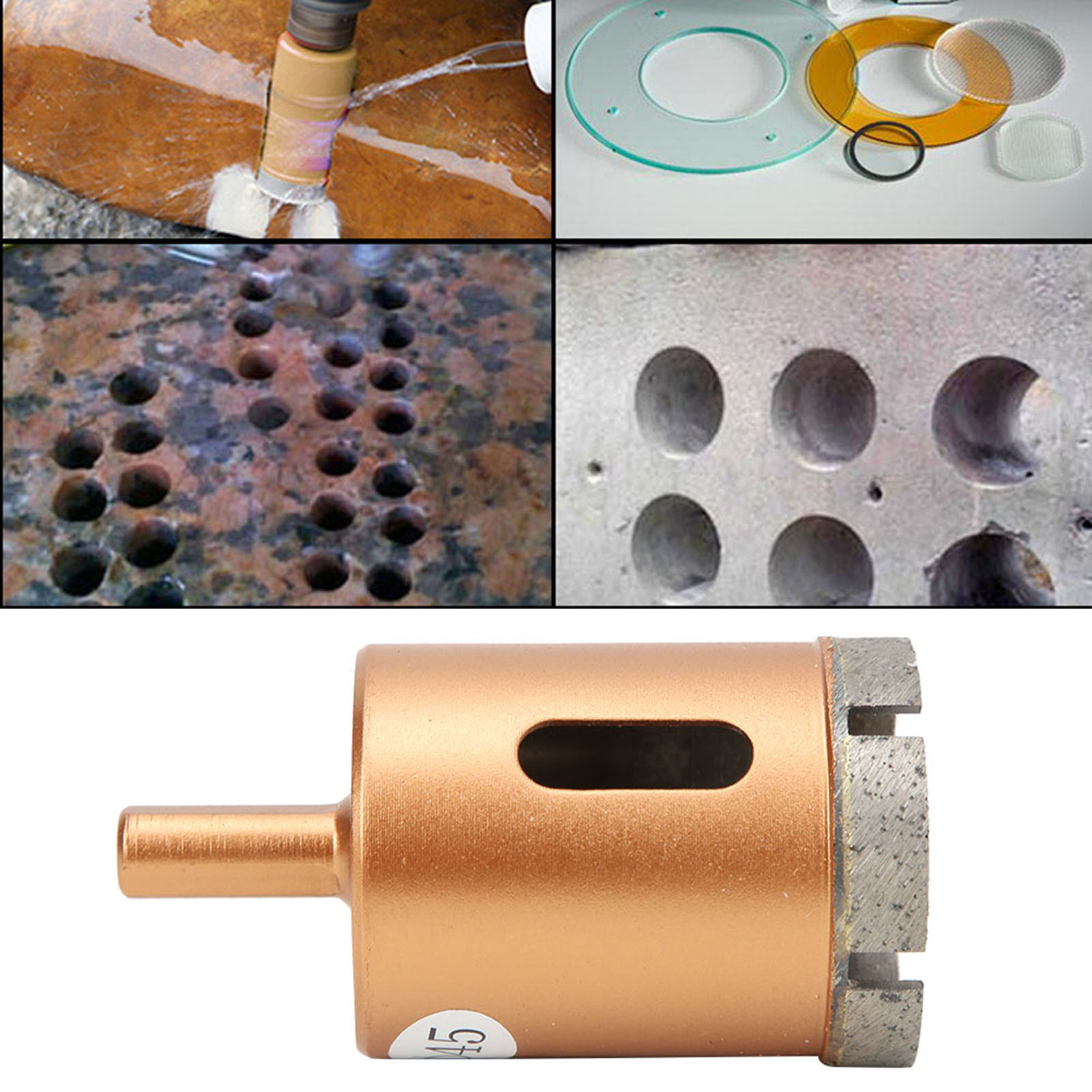 Lochsäge Mit Dreieckigem Schaft Für Marmor, Keramikfliesen, Betonwände, 40–60 Mm, 45 Mm