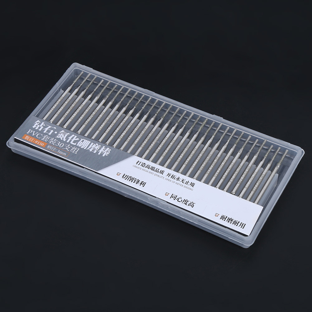 Set Mit 30 Schleifnadeln Mit Flachem Zylindrischem Kopf (1,5 Mm) Für Elektrische Schleifmaschinen