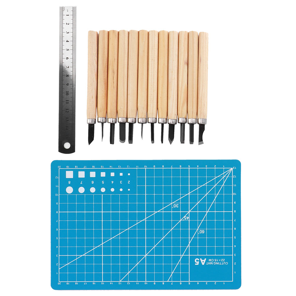 Holzschnitzwerkzeuge, Gravierwerkzeuge, Hochhartes, Verschleißfestes Messer, Präsentationsständer-set D2