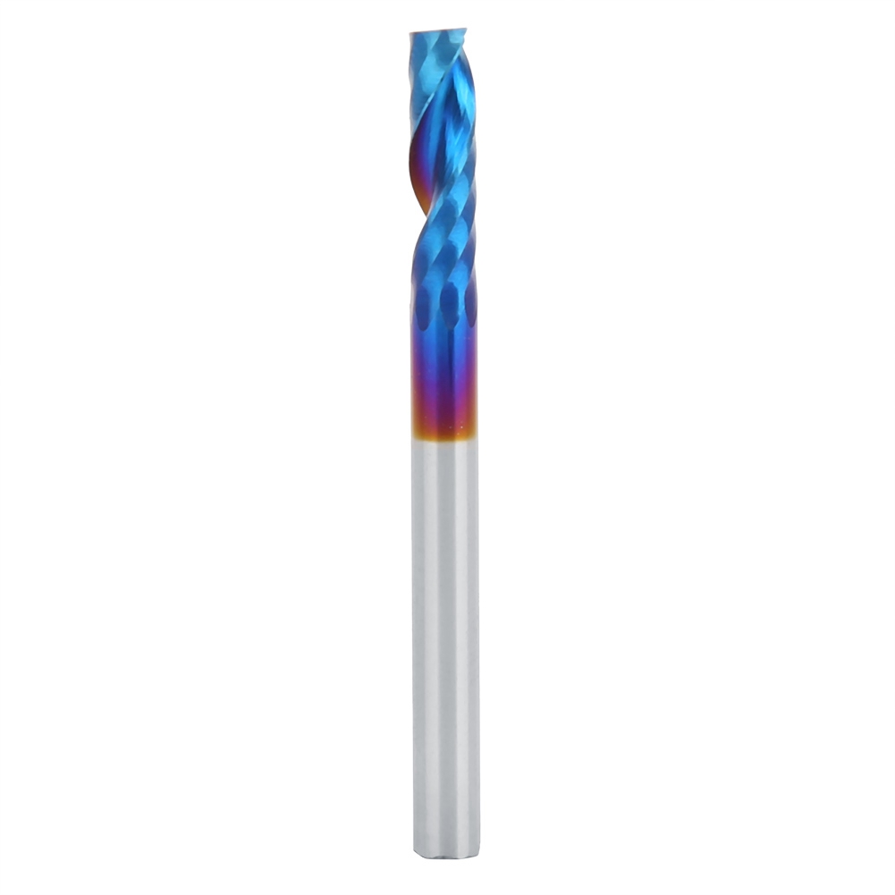 10 Fräser, 3,175 Mm, Blau Nanobeschichteter Schaft, Einschneidig, Spiralförmig, Hartmetall