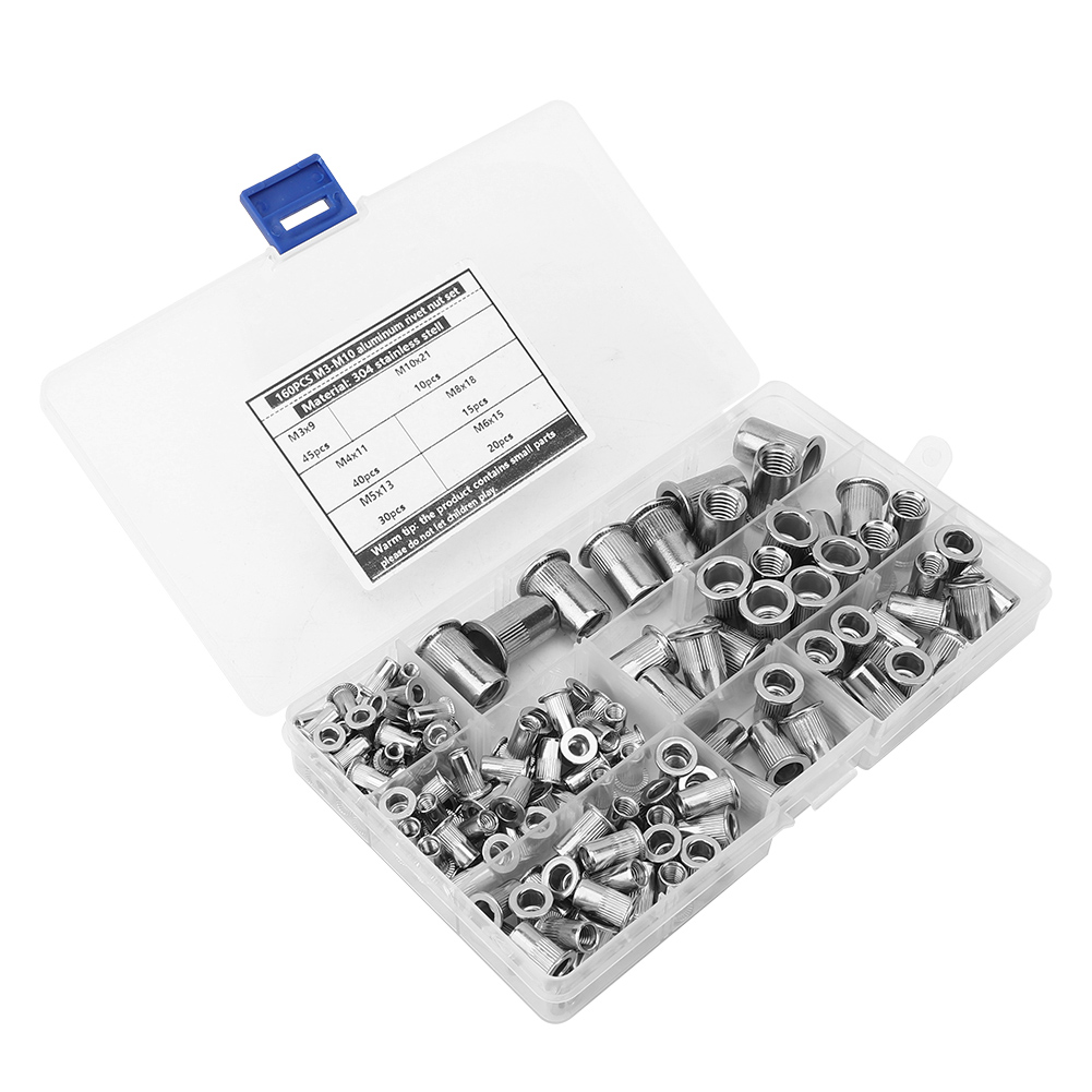 160 Stück M3-m10 Nietmuttern Aus Edelstahl 304 Für Befestigungselemente, Hardware-zubehör