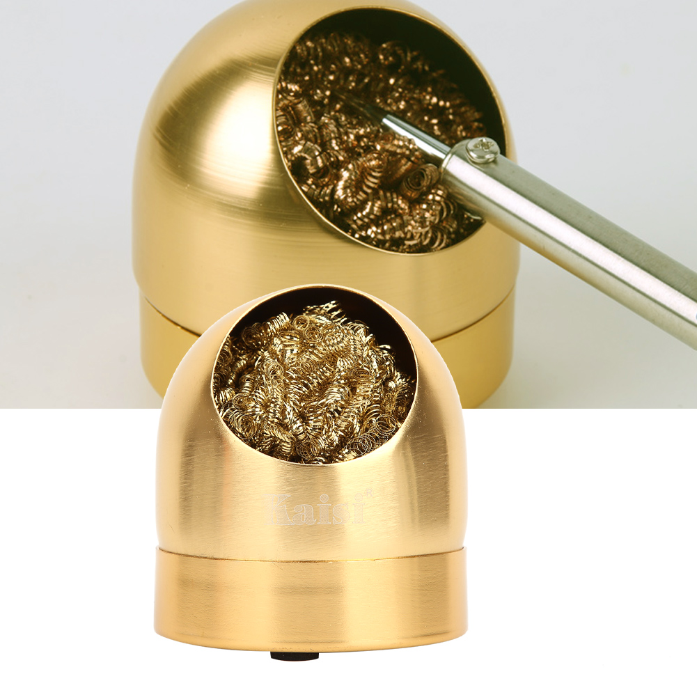 Lötspitzenreiniger, Drahtkugel, Lötkolben-reinigungskugelhalter, Ständer, Gold