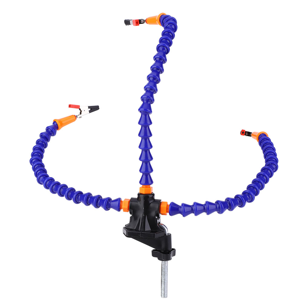 Flexibler 3-armiger Lötkolbenhalter, Blau, Multifunktional Für Die Reparatur Und Montage Von Leiterplatten