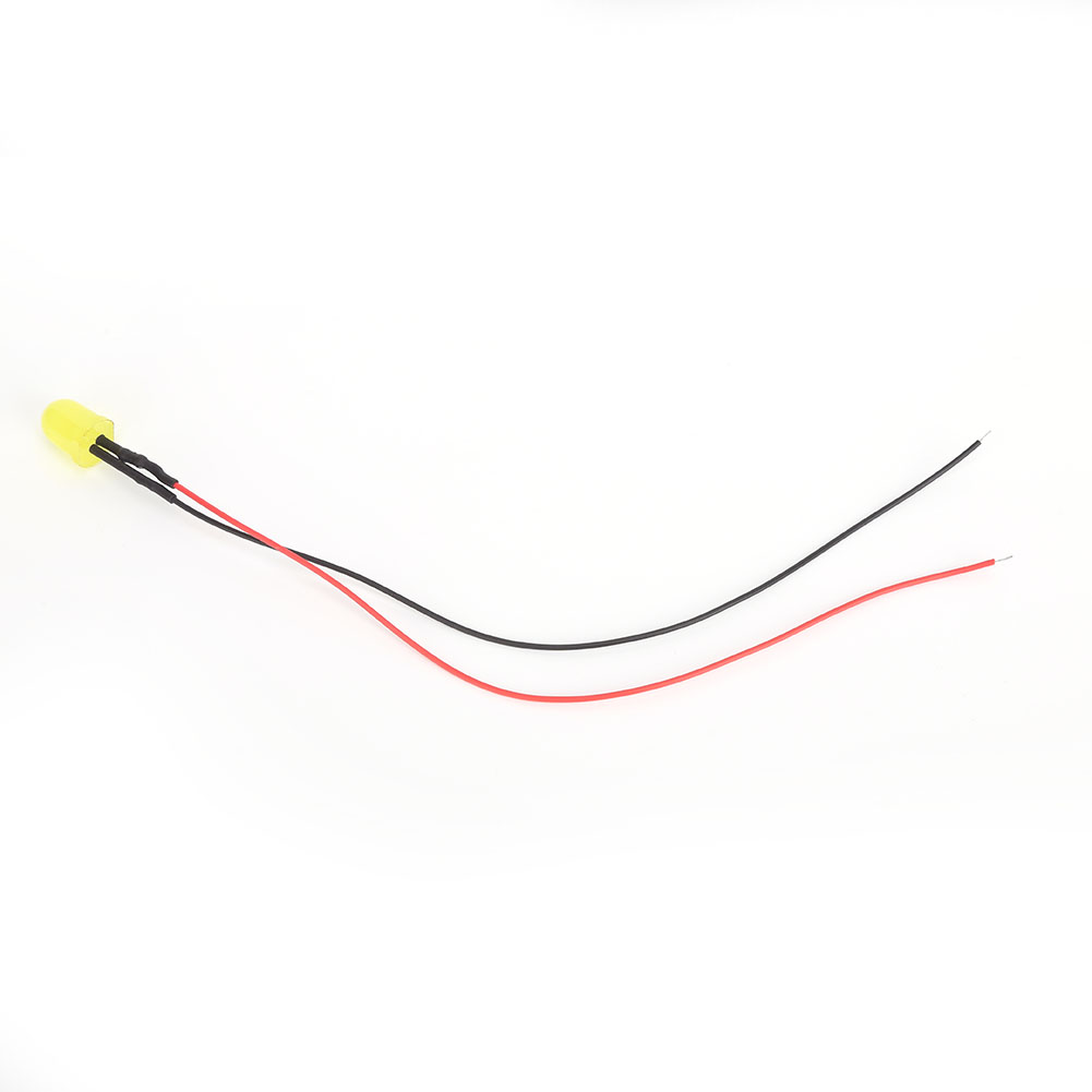 50 Stück 12v 0,06w 10mm Farbige Led-perlen Mit 20cm 26awg Anschlusskabel Für Industriezubehör, Gelb Und Gelb