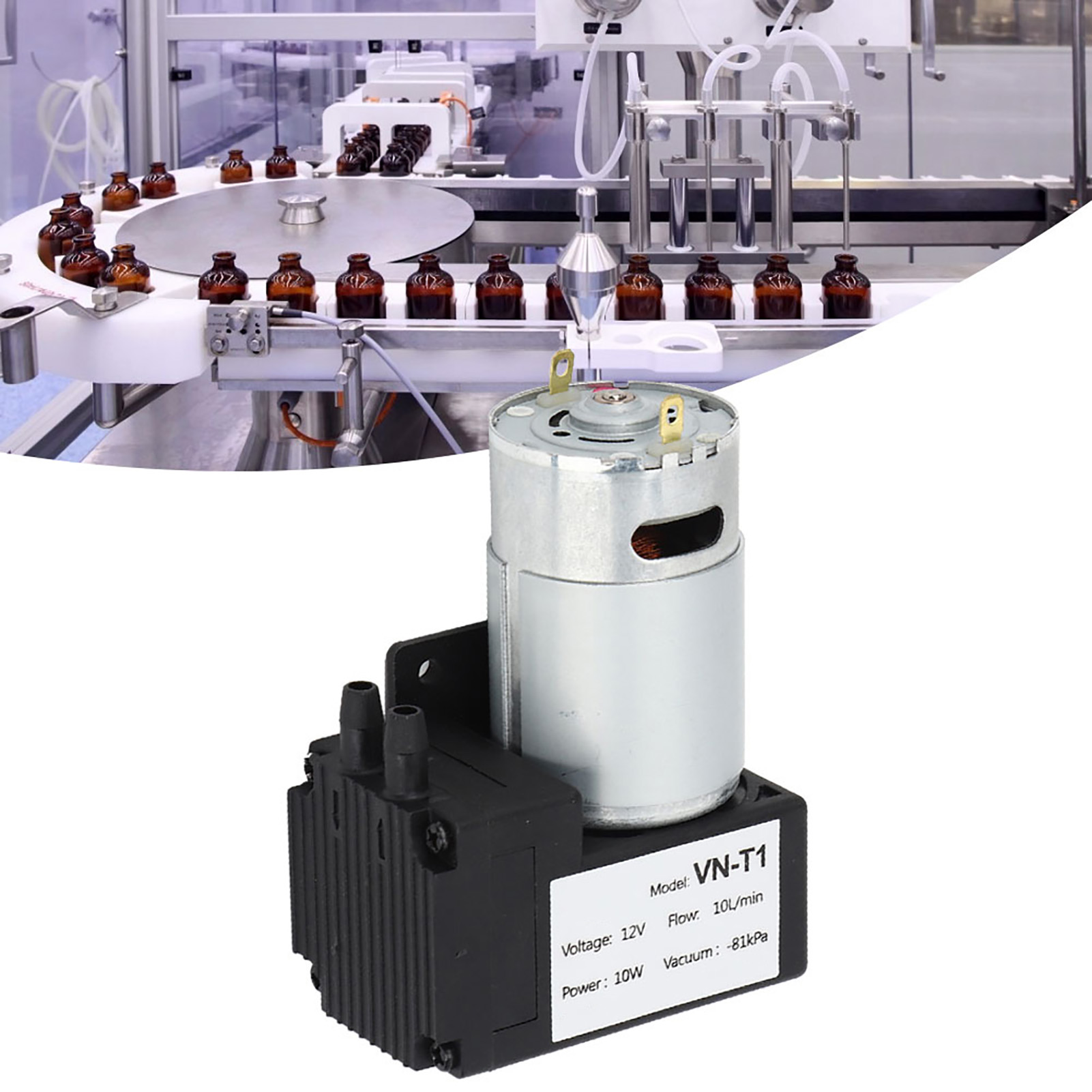 Vn T1 Mikro-gleichstrom-vakuumpumpe Mechanische Teile Geräuscharmes Industriezubehör (gleichstrom 12 V)