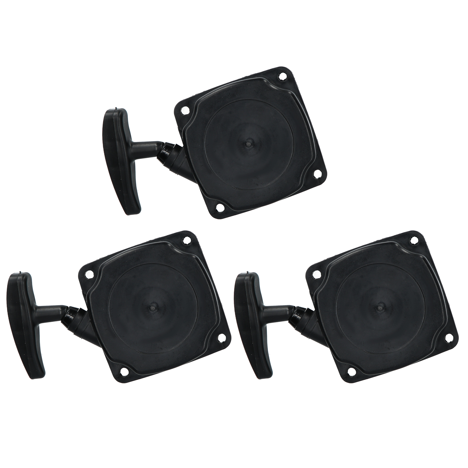 3-teiliges Rückstoßstarter-set, Gartengerätezubehör, Für 40-5 Stahlseil, Komplett Schwarz