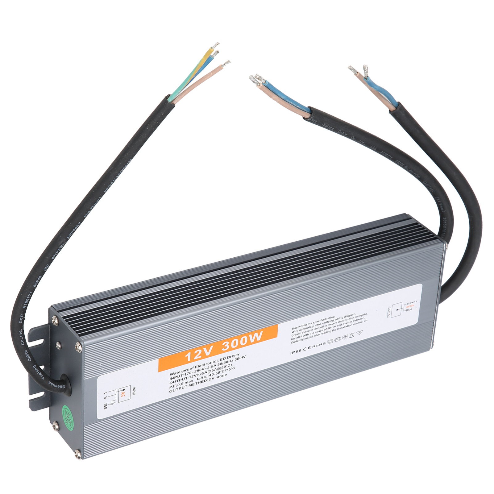 Kabelgebundenes Netzteil, Ultradünn, Wasserdicht, Schaltregler Für Leds, Ac170-250v (50/60hz), 300w (dc12v)