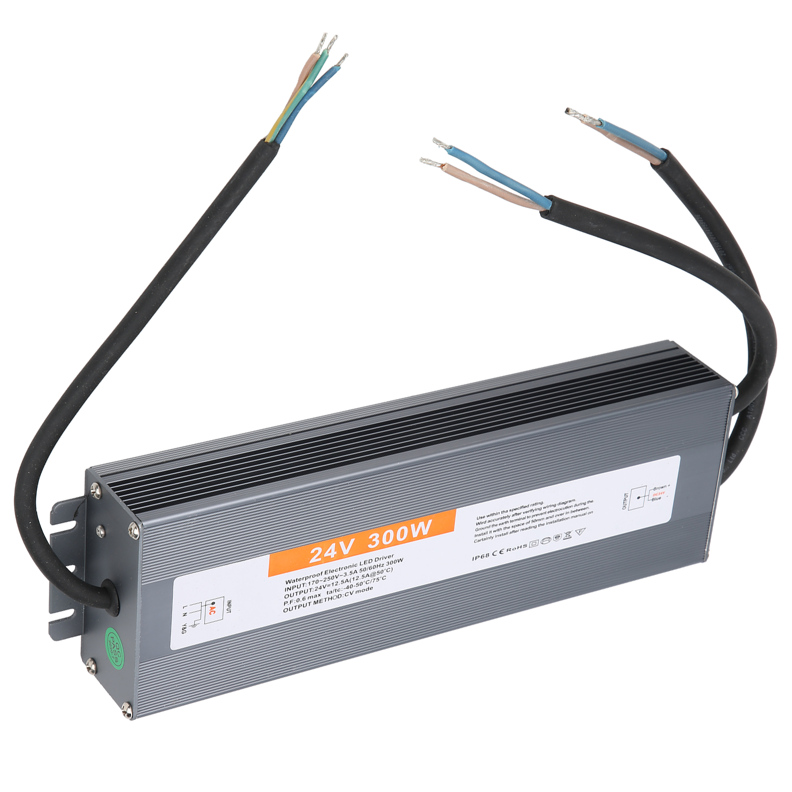Kabelgebundenes Netzteil, Ultradünn, Wasserdicht, Schaltregler Für Leds, Ac170-250v (50/60hz), 300w (dc24v)