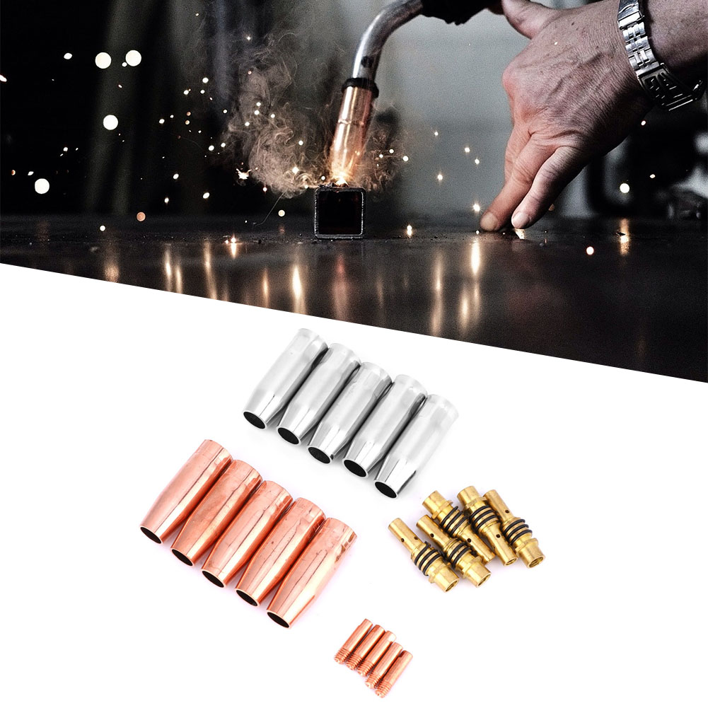 20 Verbrauchsmaterialien Für Den Mig-schweißbrenner 15ak: Kontaktspitzenhalter 0,8 Mm, Kupfer-messing-gasdüse 1,5 Mm