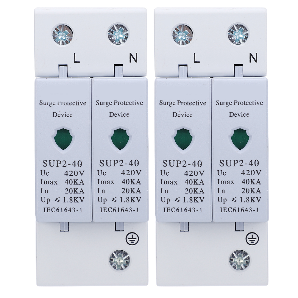 2 Überspannungsableiter Mit Blitzschutz, Elektronisches Element Sup2-40 2p 40ka 420v Ac