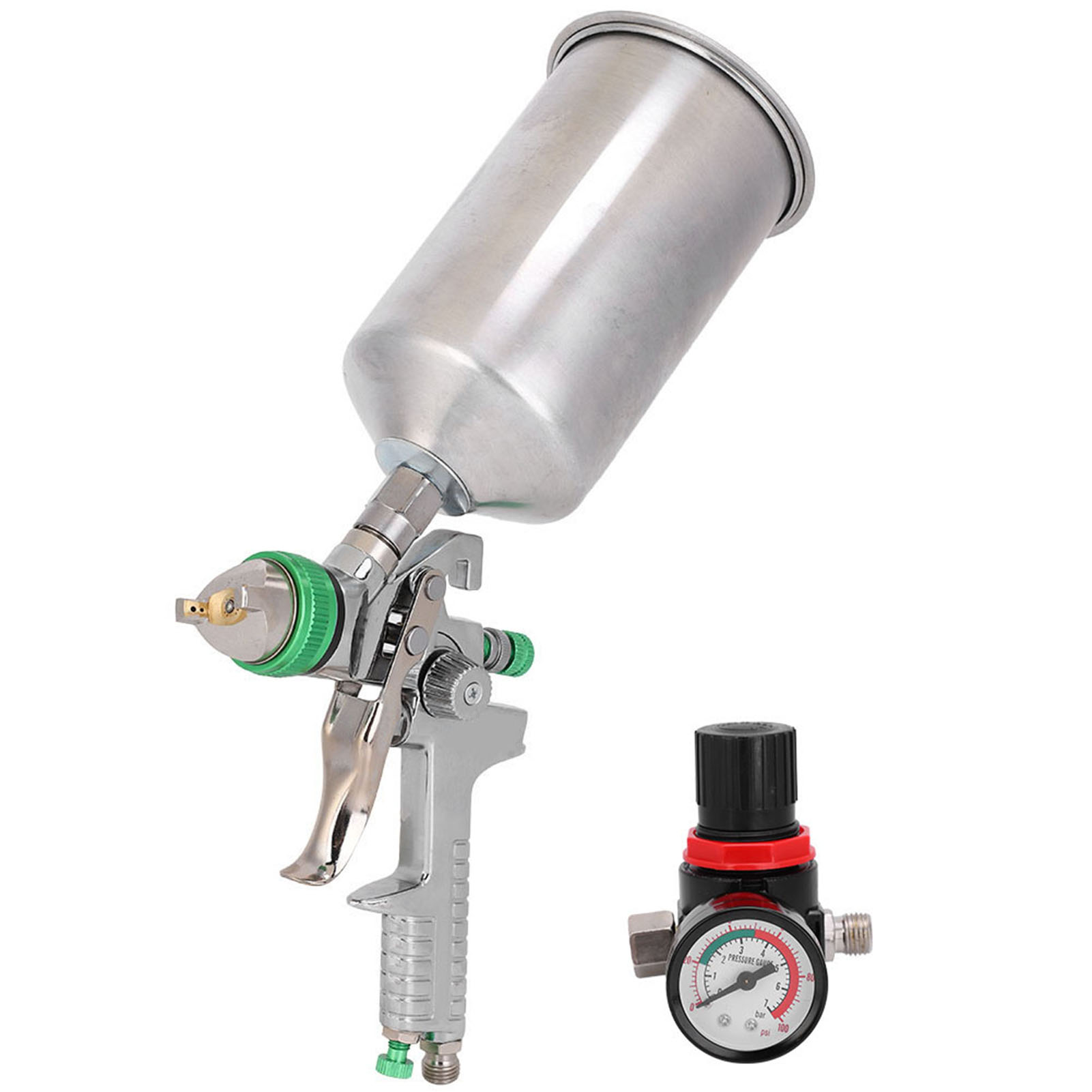 Druckluftpistole Mit Druckregelventil, Durchmesser 2,5 Mm, Aluminiumtank 1000 Ml