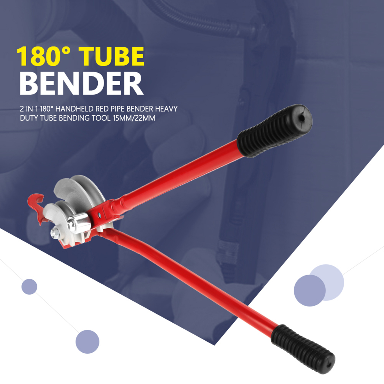 2-in-1-handbiegegerät, 180°, Rot, Robustes Werkzeug Zum Biegen Von Rohren Mit Einem Durchmesser Von 15 Mm/22 Mm