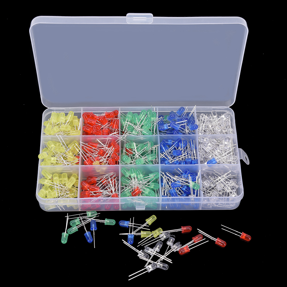 500 Stück 5 Mm Leds, Gemischtes Set, 5 Farben, Elektronische Bauteile