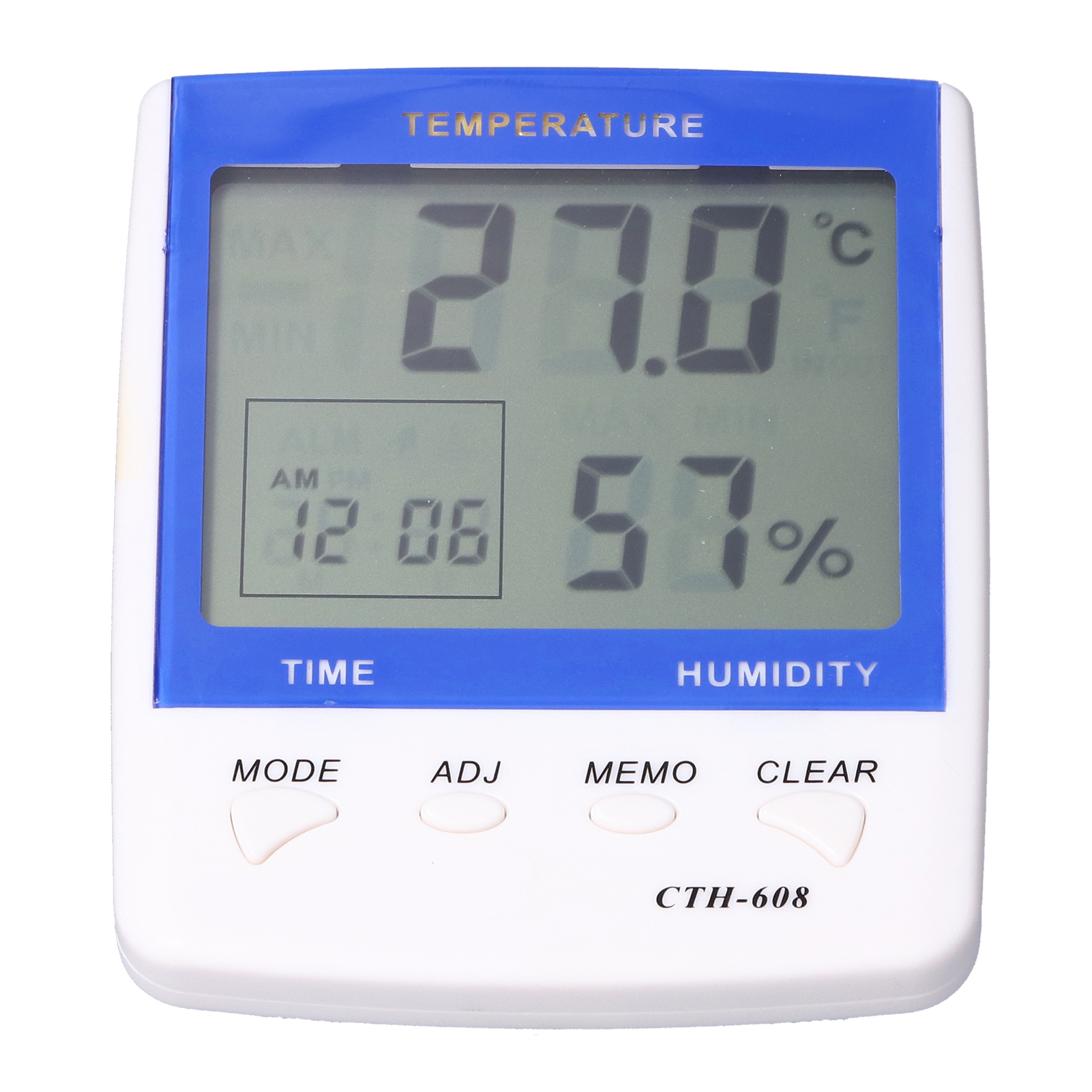 Das Digitale Thermometer-hygrometer Ua608 Abs Mit Großem Display Und Alarmfunktion. Hohe Genauigkeit Für Die Ganze Familie.