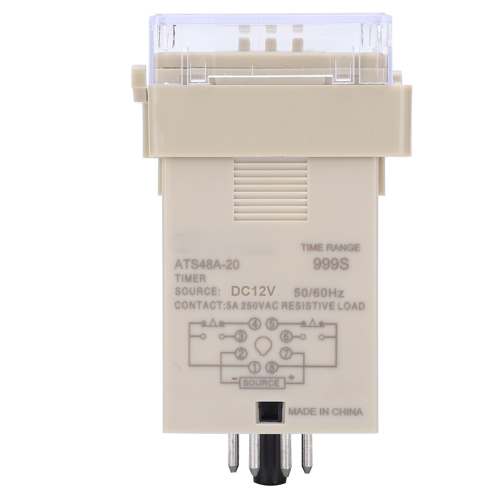 Ats48a-20-3d Zeitrelais Mit Digitaler Led-anzeige, Einstellbarer Verzögerungszeit, Bedienelementen, 12 V Dc