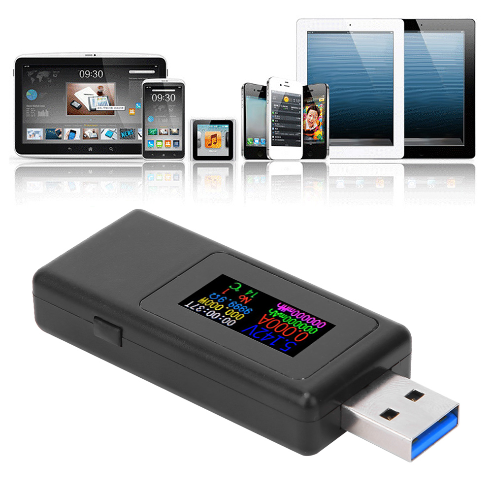 Usb-ladegerät-tester, 4-stellige Genauigkeit, Strom-, Spannungs- Und Akkulaufzeitmesser, Weiß/schwarz