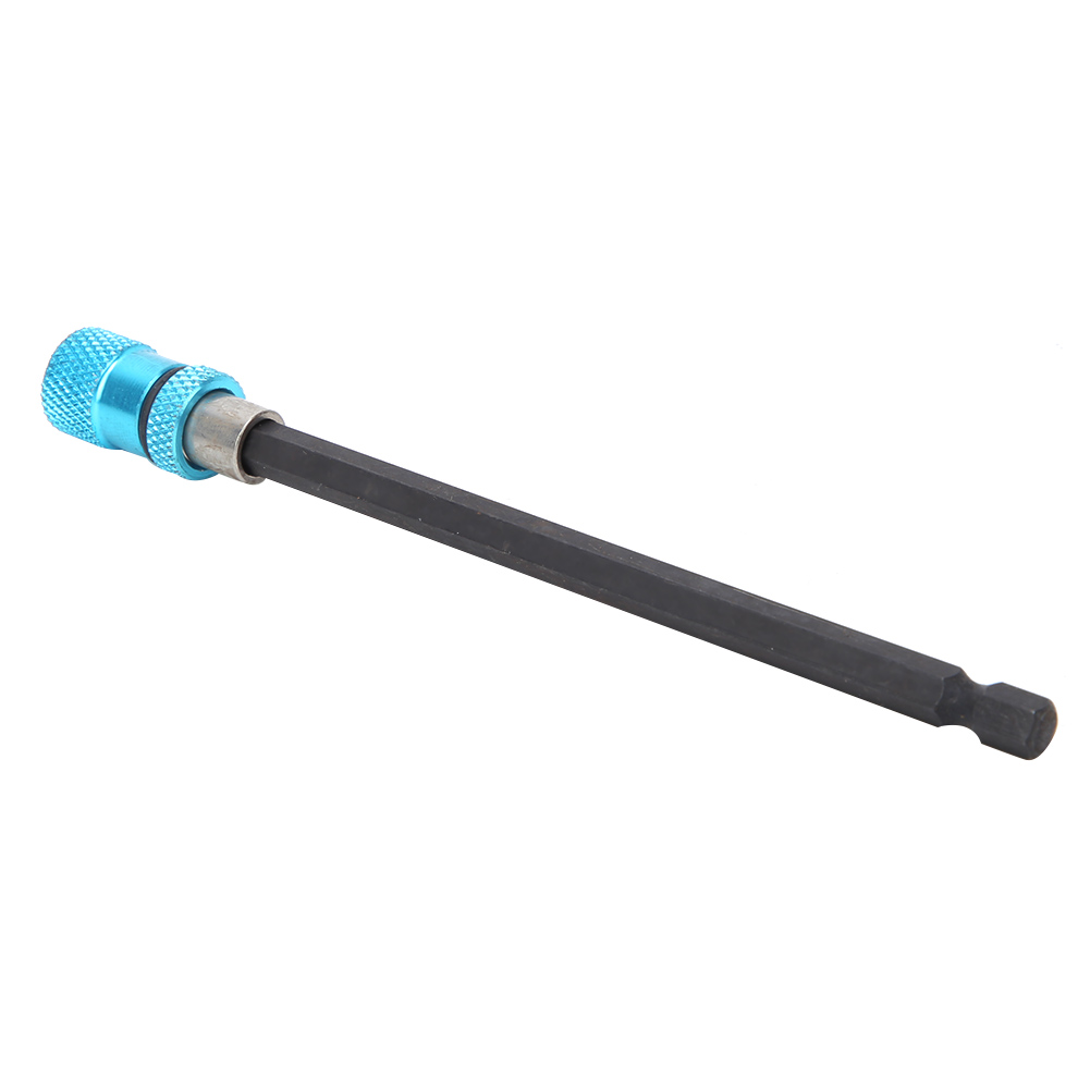 1/4-zoll-bithalter Aus Blauem Edelstahl Mit Schnellwechselsystem Und Magnetverschluss, 150 Mm