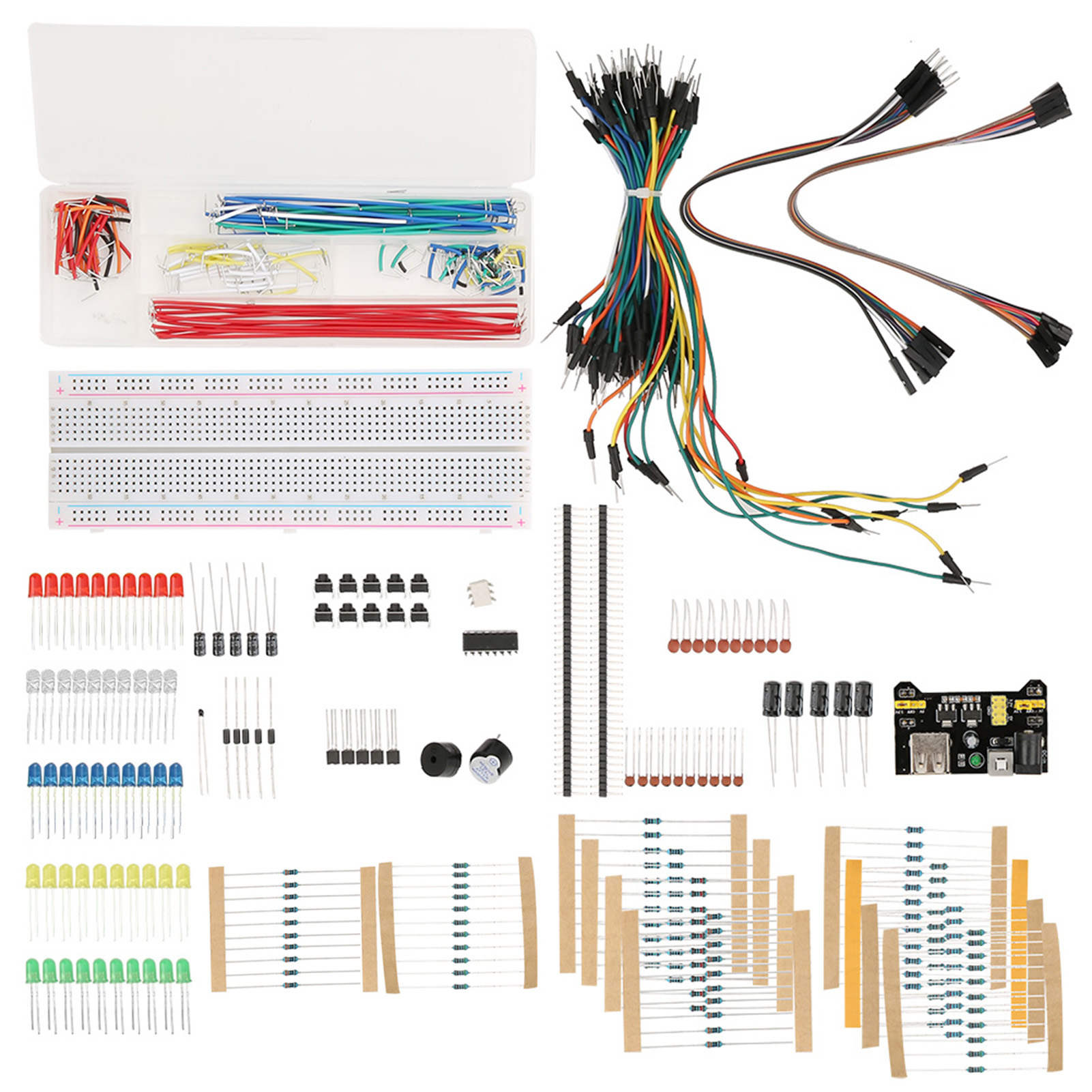 Starterset Für Elektronische Bauteile, Steckbrett, Lötfreie Jumperkabel, Leds, Widerstände