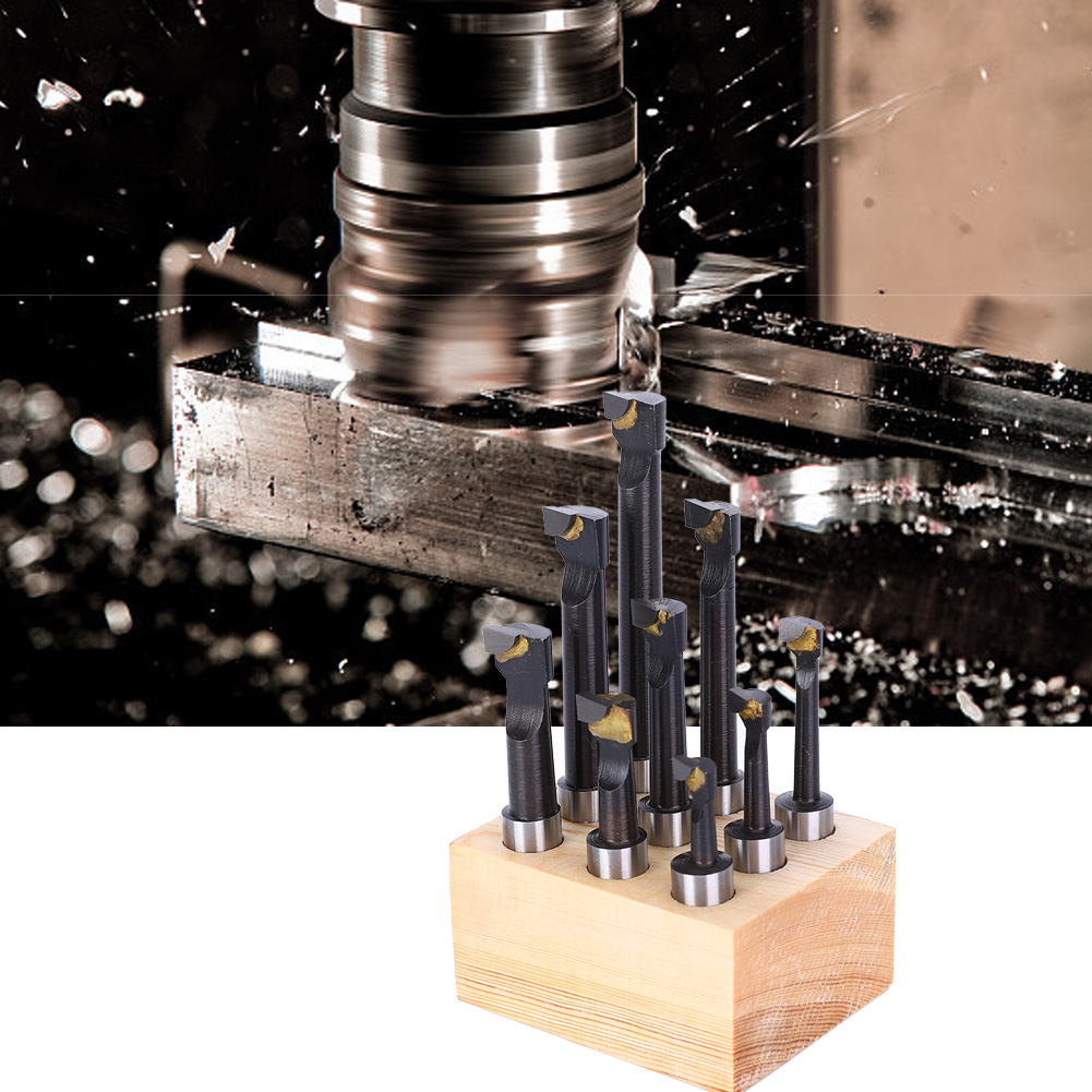Satz Mit 9 Ausdrehstangen 12 Mm, Typ F1, Hss, Cnc-drehwerkzeughalter Mit Sockel